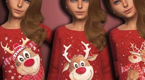 模拟人生4MOD Reindeer Sweaters 驯鹿毛衣