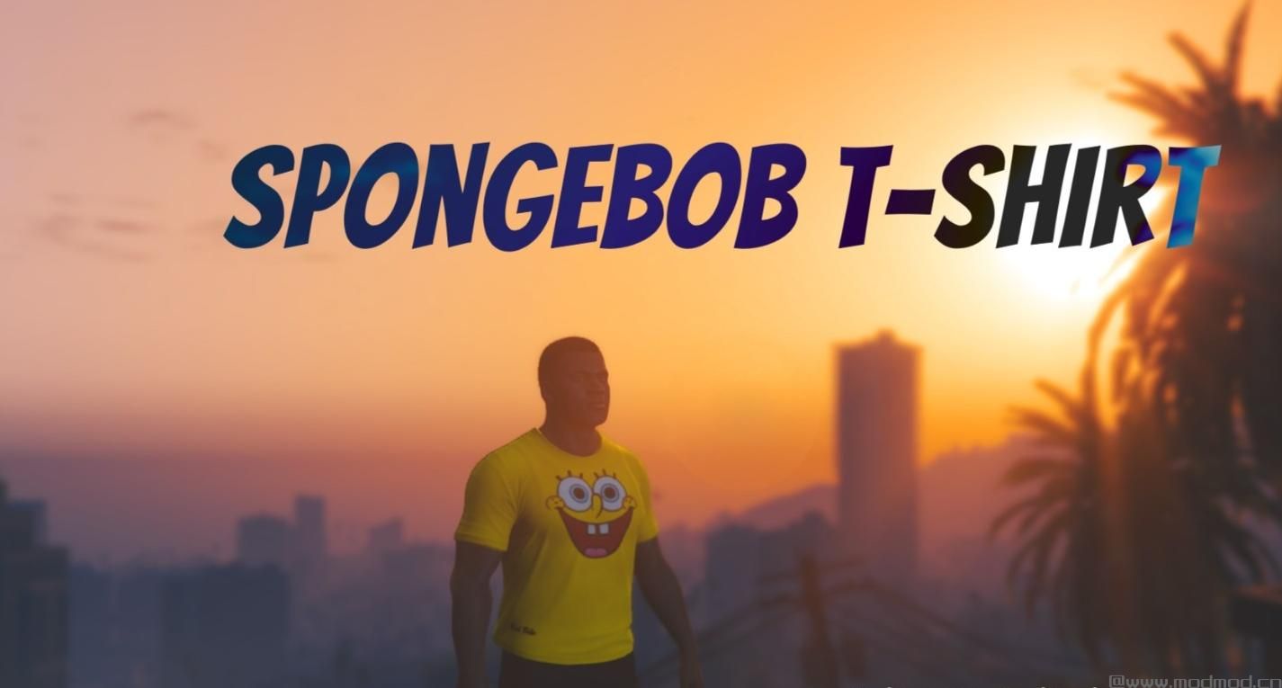 侠盗猎车手5「GTA5」Mod: SpongeBob T-Shirt