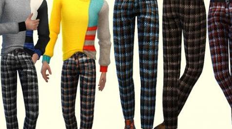 模拟人生4MOD Plaid Pants 格子裤