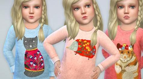 模拟人生4MOD Designer Shirt for Toddler Girls P09 童装