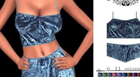 模拟人生4MOD Velvet Two Piece PJs 天鹅绒内衣