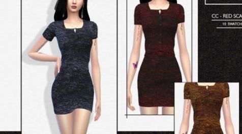 模拟人生4MOD CC.Red Scarlet 裙子