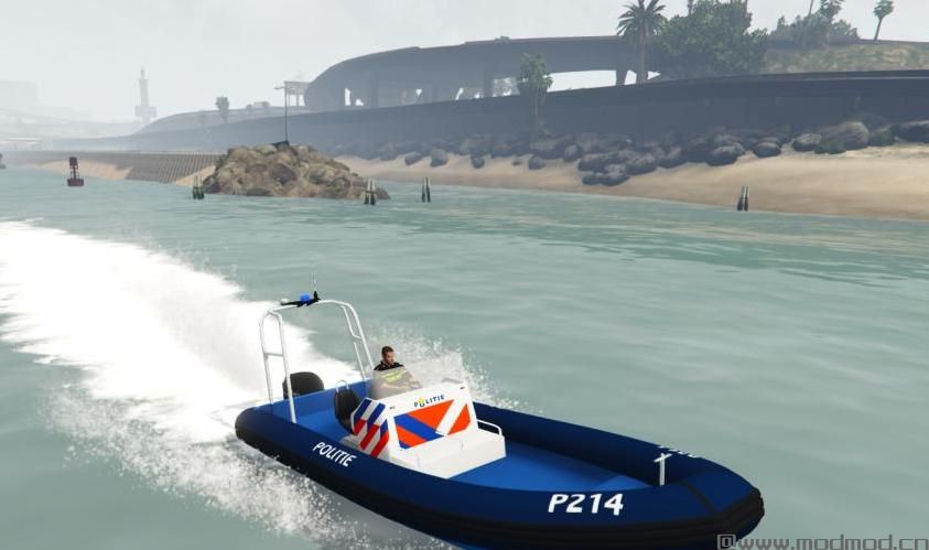 侠盗猎车手5「GTA5」Mod: Politieboot Nederland/ Dutch Police boat [ELS] [Template]