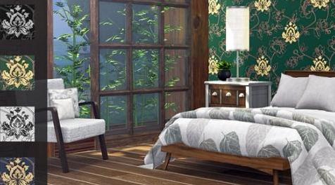 模拟人生4MOD Floral Ornament Wallpaper 3 墙纸