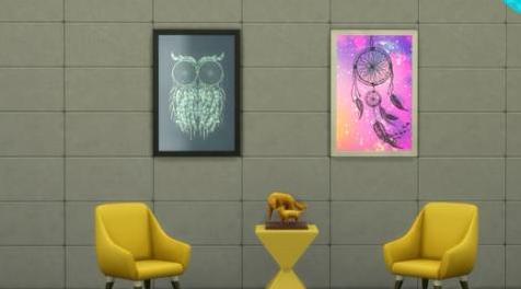 模拟人生4MOD Owl and Dreamcatcher Paintings 绘画