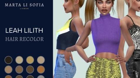 模拟人生4MOD Marta Li Leah Lilith everlasting hair recolor - Mesh needed