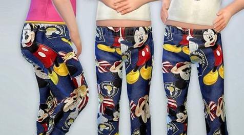 模拟人生4MOD Mickey Print Leggings 裤子