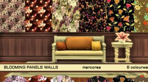 模拟人生4MOD Blooming Panels Walls_marcorse 墙纸