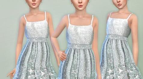模拟人生4MOD Light Blue Star Dress 童装