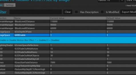 辐射76MOD 辐射76配置工具 INI编辑器 （Fallout 76 Configuration Tool INI Editor）