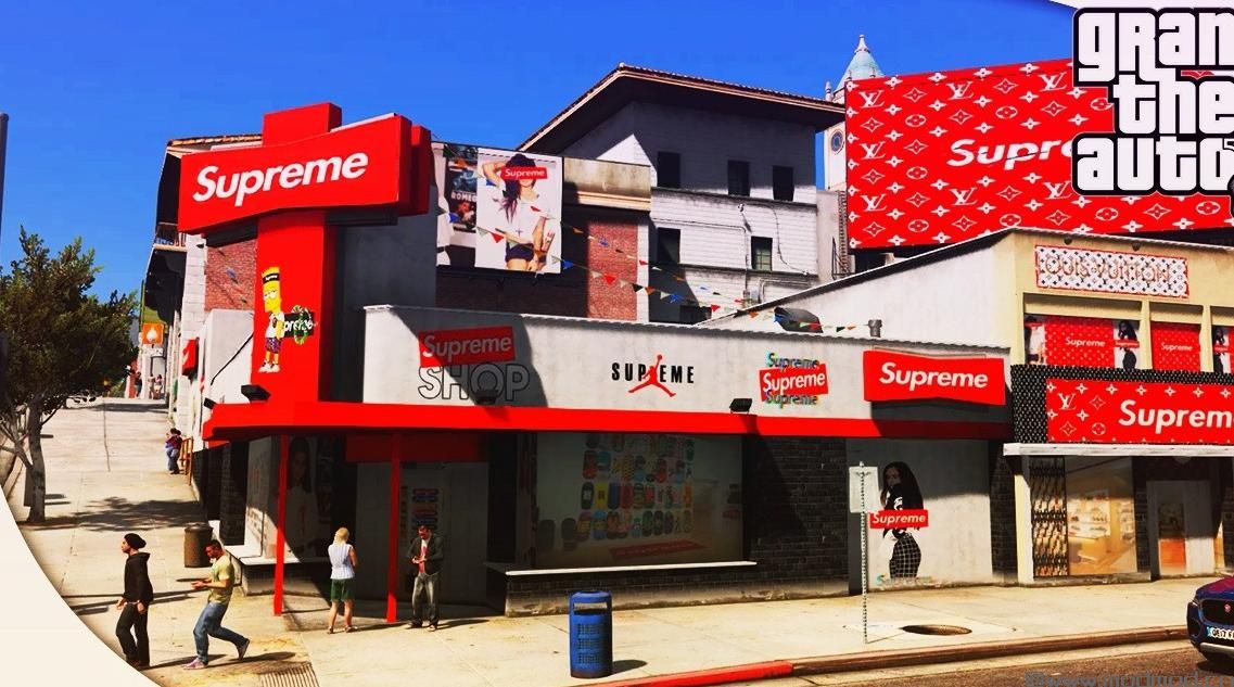 侠盗猎车手5「GTA5」Mod: SUPREME x LOUIS VUITTON SHOP (+ Bape)