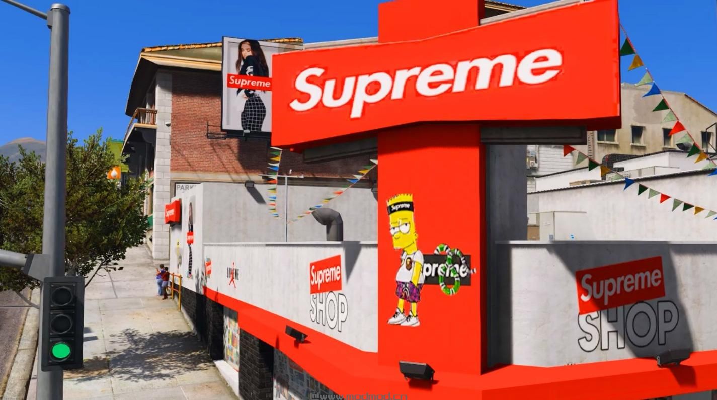 侠盗猎车手5「GTA5」Mod: SUPREME x LOUIS VUITTON SHOP (+ Bape)
