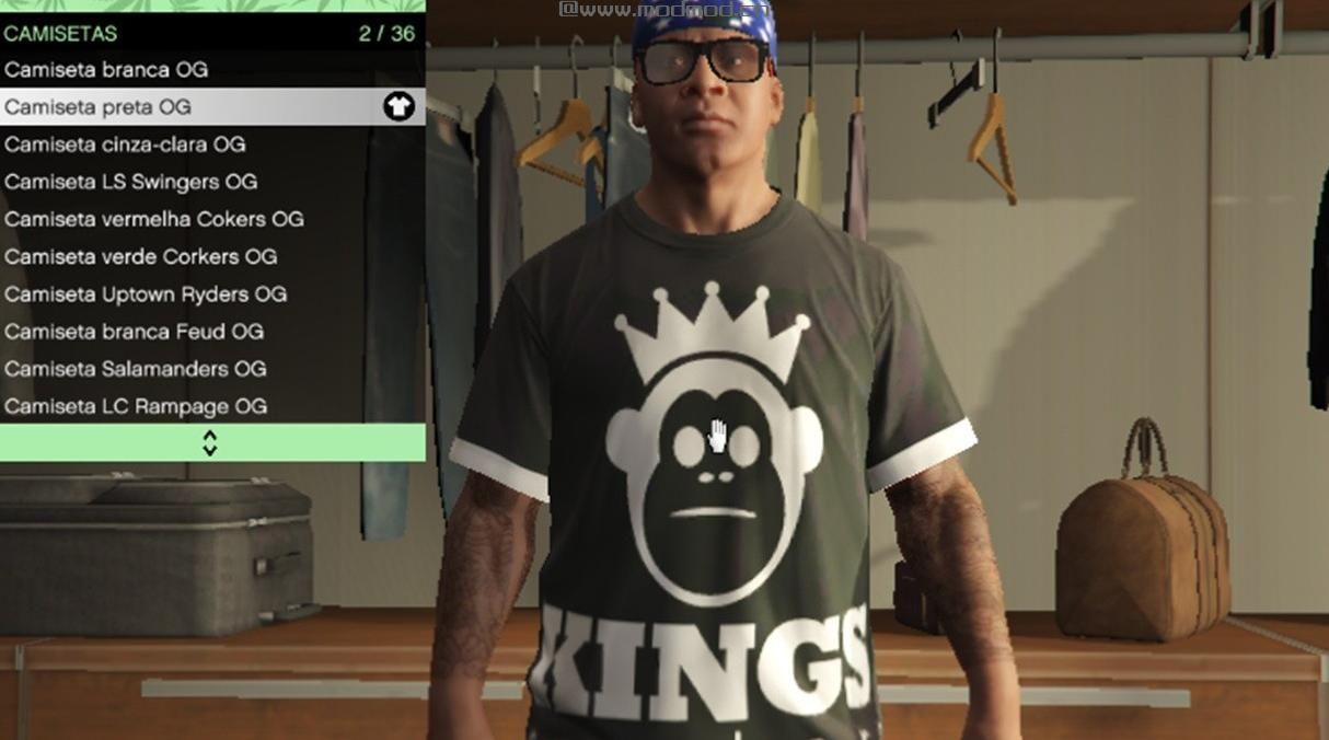 侠盗猎车手5「GTA5」Mod: CAMISETA KING SNEAKERS