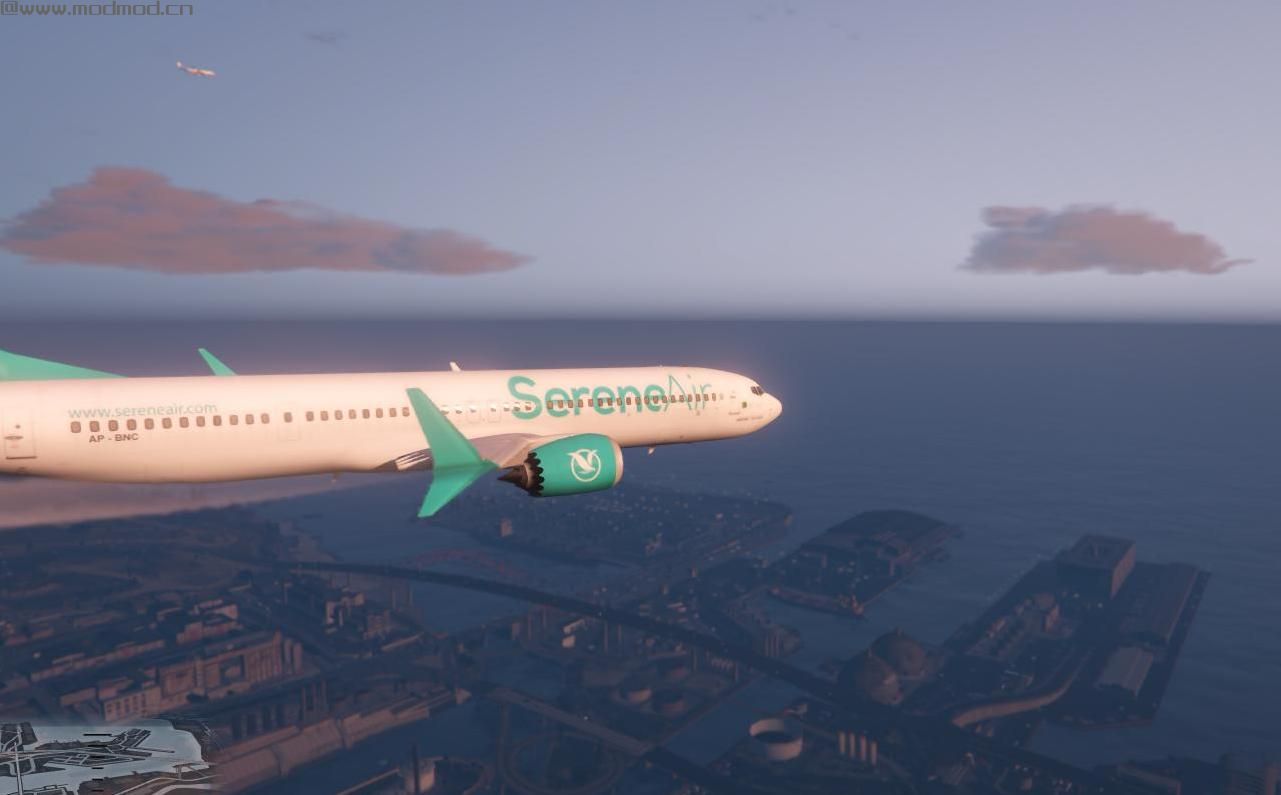 侠盗猎车手5「GTA5」Mod: SereneAir Livery for Boeing 737-MAX9