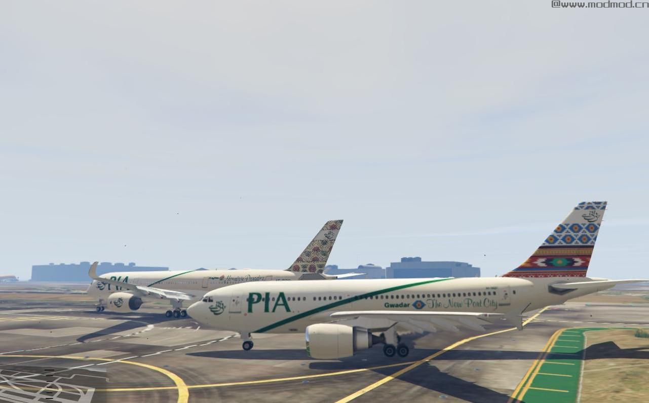 侠盗猎车手5「GTA5」Mod: 空客A310-300 PIA巴基斯坦国际航空公司号衣