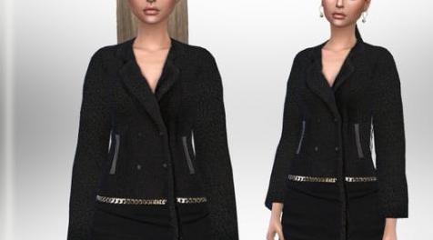 模拟人生4MOD Chic Black Coat 黑色外套