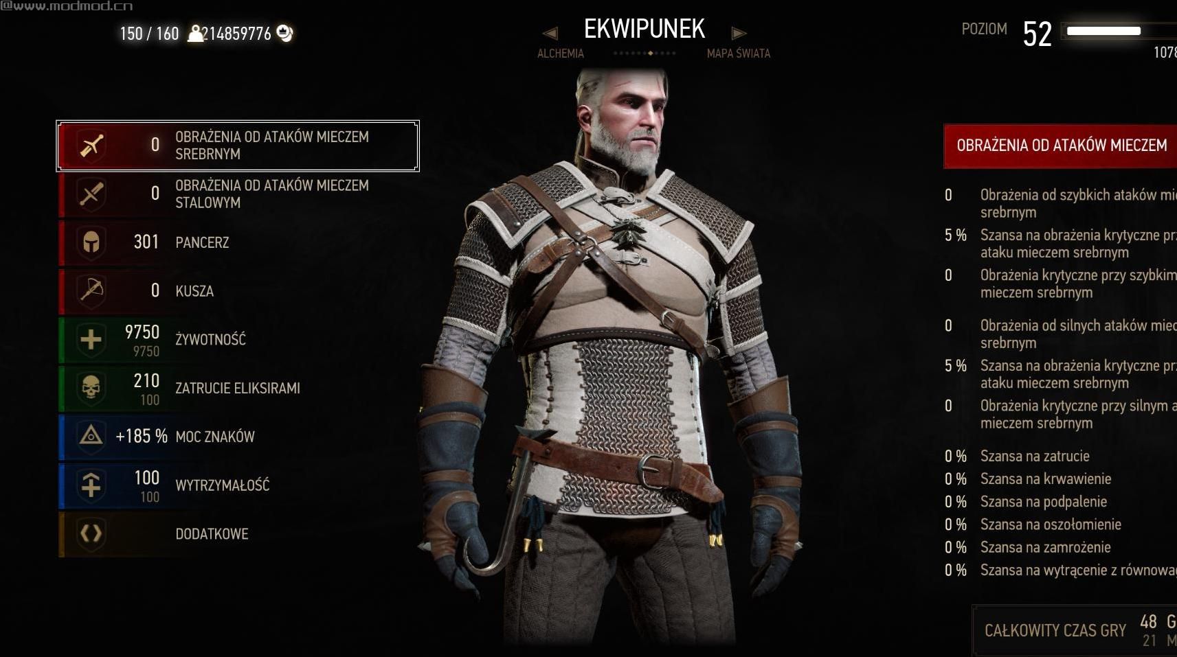 巫师3：狂猎MOD Kaer Morhen Armor蓝色线条修复 (Dye)