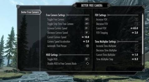 上古卷轴5：天际MOD 「△更好的自由镜头-Better Free Camera▽」