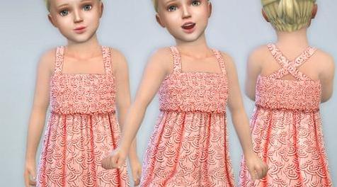 模拟人生4MOD Pink Toddler Dress 童装