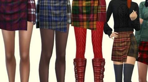 模拟人生4MOD Plaid Skirt 格子裙