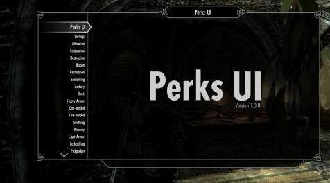 上古卷轴5：重置版MOD 为SSE提供Perks UI