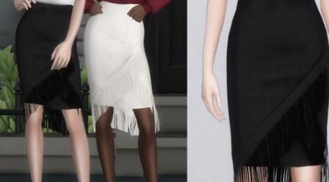 模拟人生4MOD ChloeM-Skirt with tassels 裙子