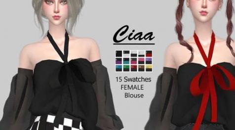 模拟人生4MOD CIAA - Off Shoulder - Blouse  露肩 衬衫