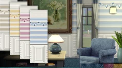 模拟人生4MOD Striped Accent Wallpaper 墙纸