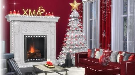 模拟人生4MOD Arxes christmas living room 圣诞节客厅