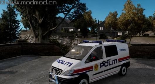 侠盗猎车手5「GTA5」Mod: 梅赛德斯Vito2014 双色 挪威警车
