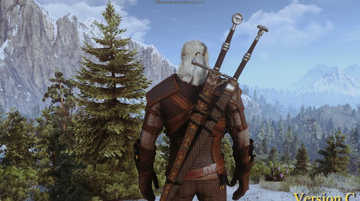 巫师3：狂猎MOD 狼套双剑的宣传片造型