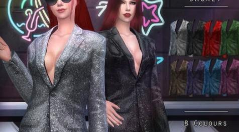 模拟人生4MOD Glitter Blazer Jacket 闪光西装外套