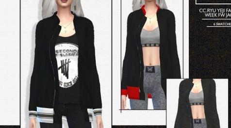 模拟人生4MOD CC.Ryu yeji fashion week FW Jacket 夹克