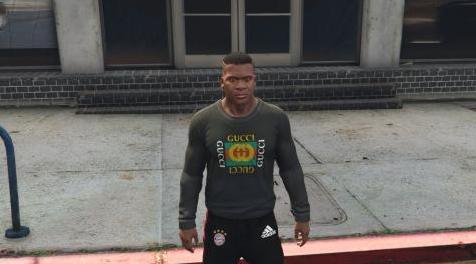 侠盗猎车手5「GTA5」Mod: Gucci sweater Black & White for Franklin