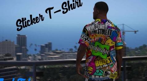 侠盗猎车手5「GTA5」Mod: 贴纸T恤