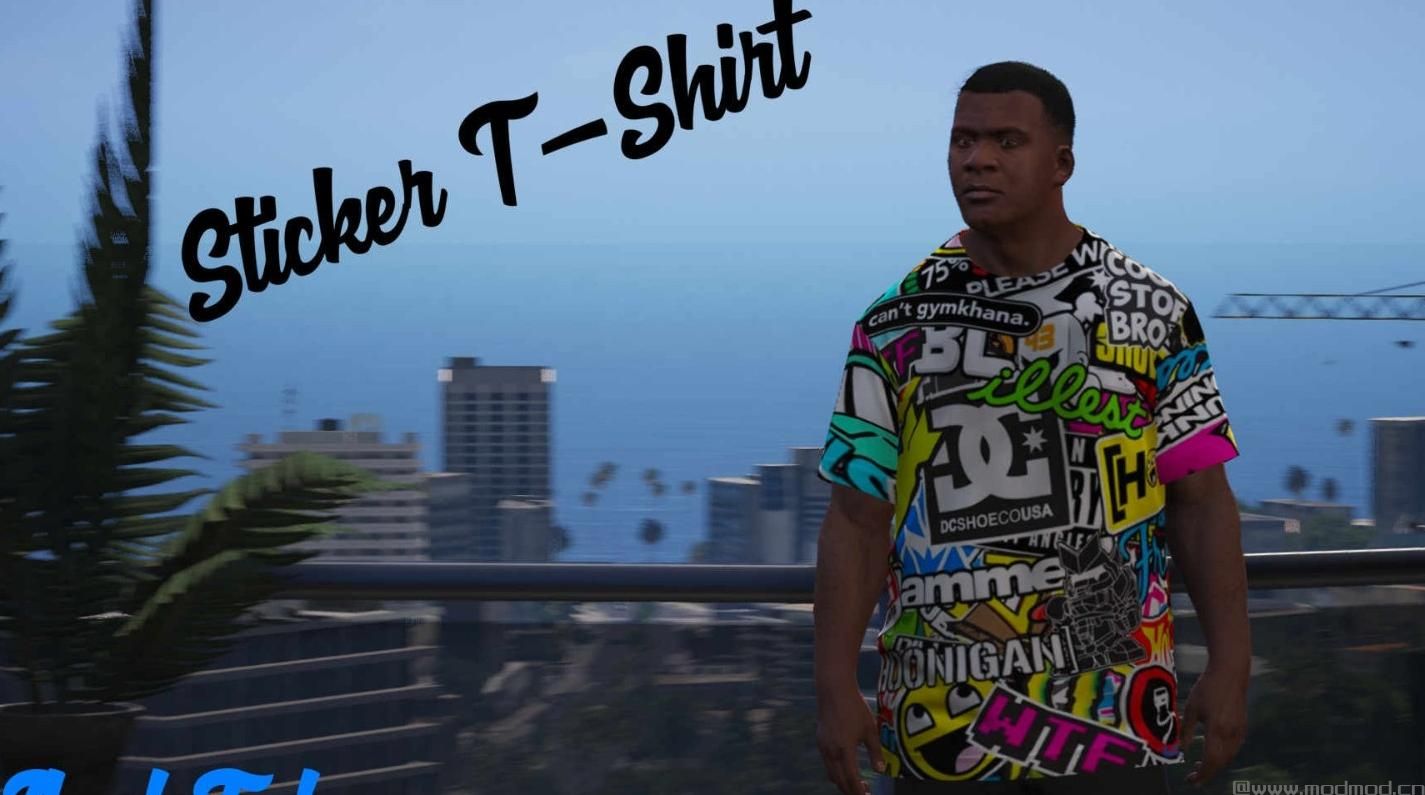 侠盗猎车手5「GTA5」Mod: 贴纸T恤