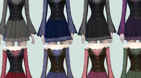 模拟人生4MOD Fantasy Witch Dress - Spooky SP needed 连衣裙