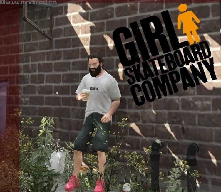 侠盗猎车手5「GTA5」Mod: 女孩滑冰标志T的两个模型重新纹理选项为迈克尔