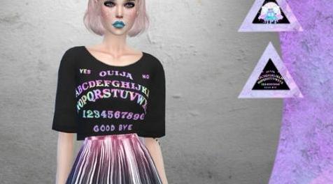 模拟人生4MOD MegaSims Cropped Pastel Goth 2 Pack of TShirts T恤