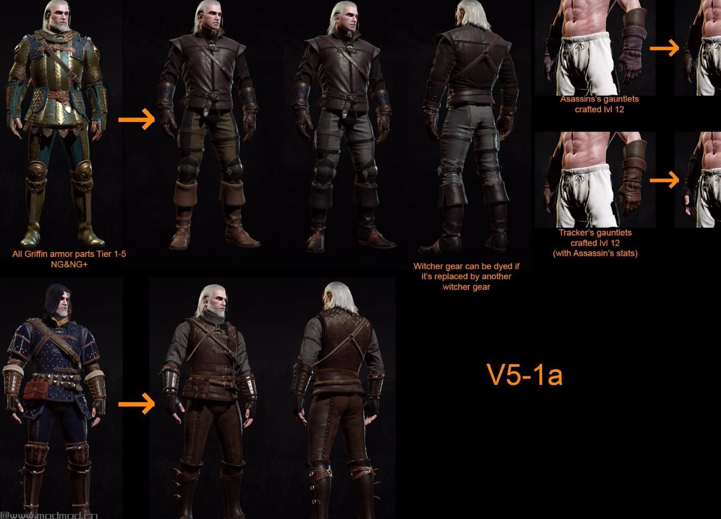 巫师3：狂猎MOD 狮鹫，猫，狼盔甲和刺客护腕更换