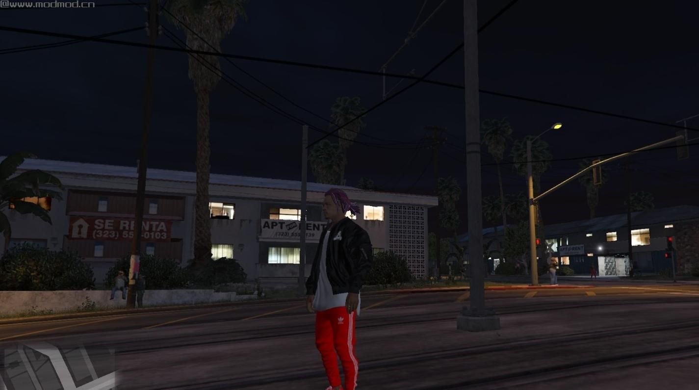 侠盗猎车手5「GTA5」Mod: 红色adidas裤子