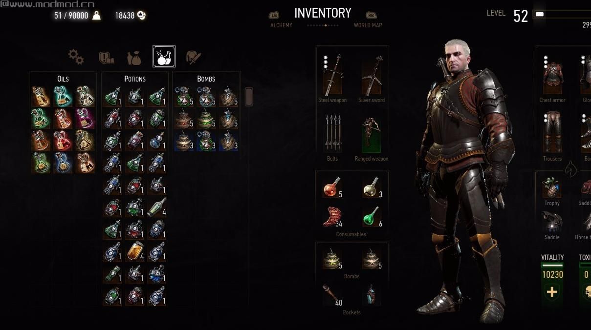 巫师3：狂猎MOD Level 52 Geralt Ready For New Game Plus（52级2周目存档）