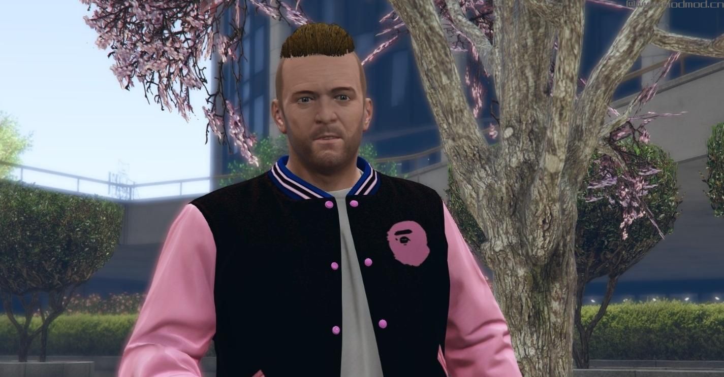 侠盗猎车手5「GTA5」Mod: 粉色Bape飞行员夹克