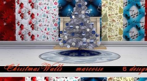 模拟人生4MOD Christmas Walls_marcorse 圣诞墙纸