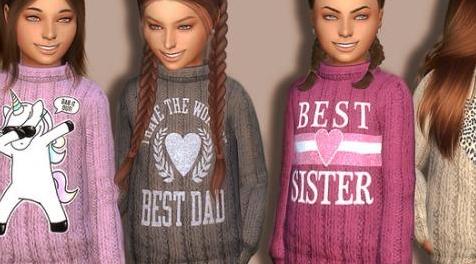 模拟人生4MOD Winter Sweater 02 童装