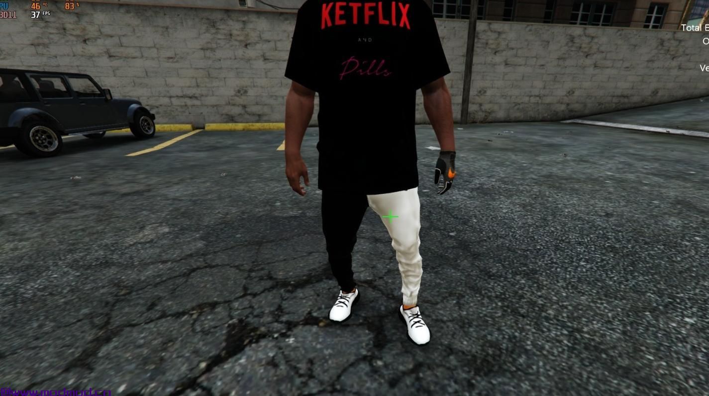 侠盗猎车手5「GTA5」Mod: ketflix and pills tshirt