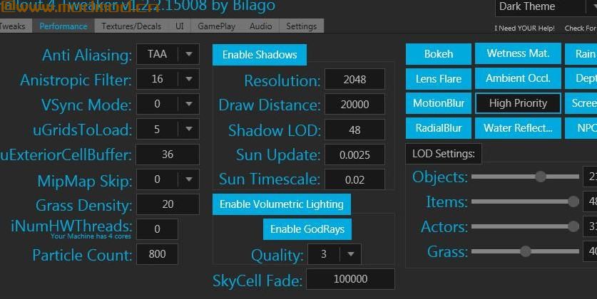 Fallout 4配置工具 - 由Bilago提供