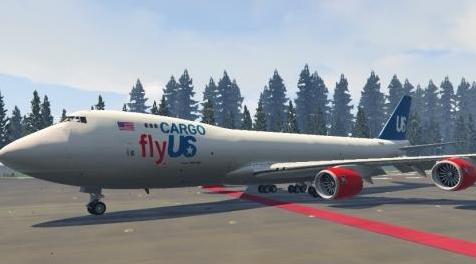 侠盗猎车手5「GTA5」Mod: 波音747-8F flyUS Cargo号衣