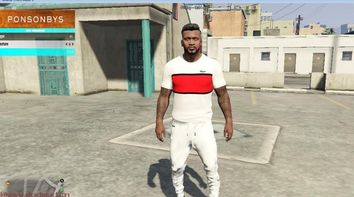 侠盗猎车手5「GTA5」Mod: lacoste t-shirt 3