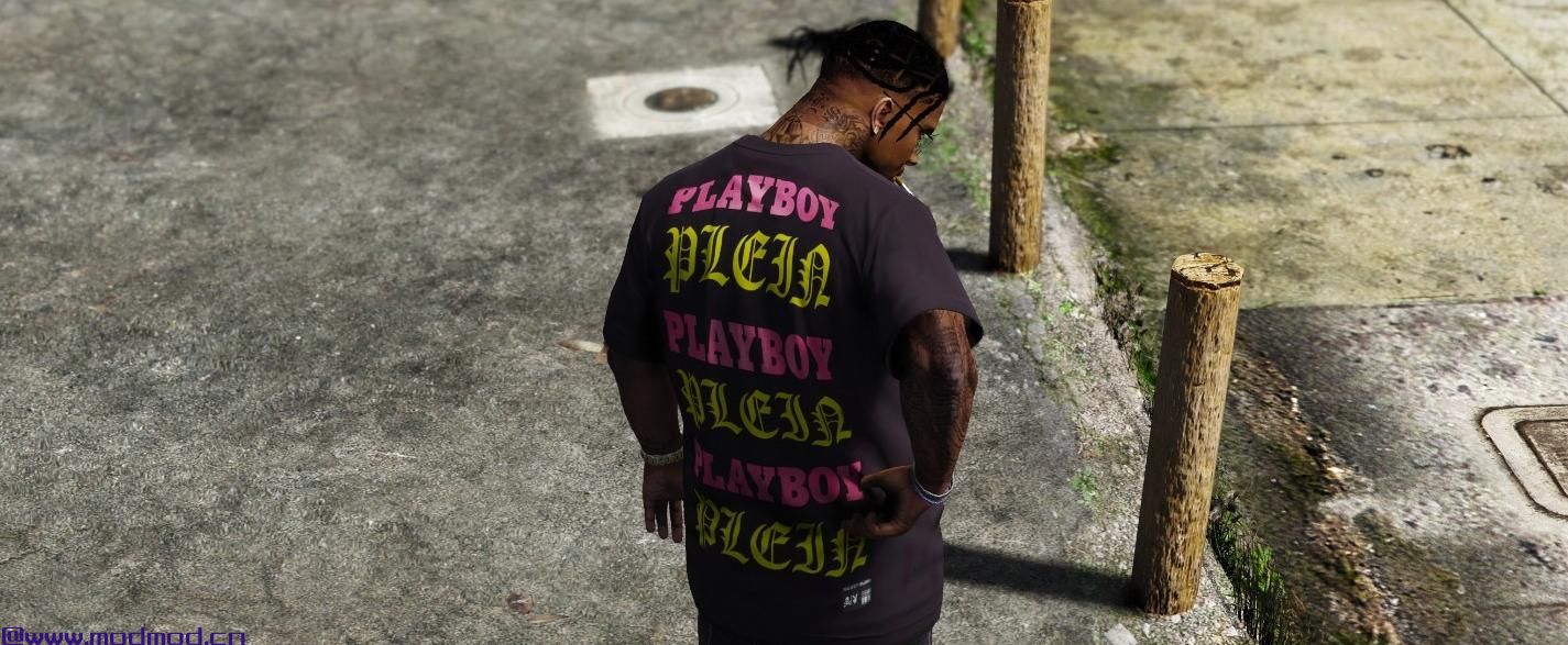 侠盗猎车手5「GTA5」Mod: 花花公子的黑色T恤